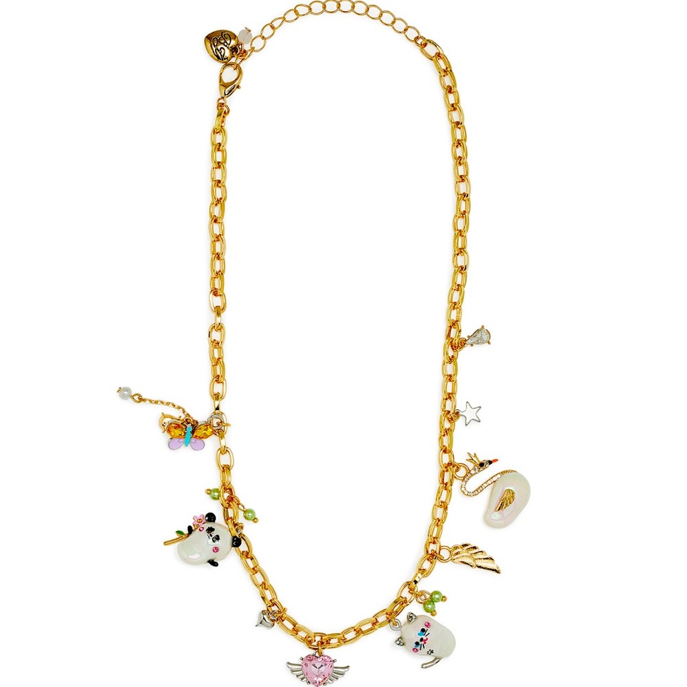 New Betsey Johnson faux stone critters bib necklace - Picture 4 of 9